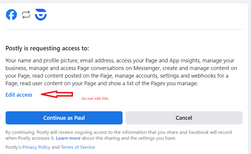 Edit Access Permissions Dialog