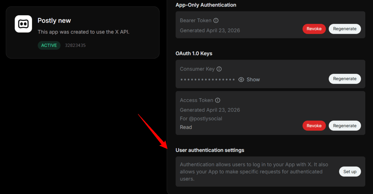Configure user authentication screenshot