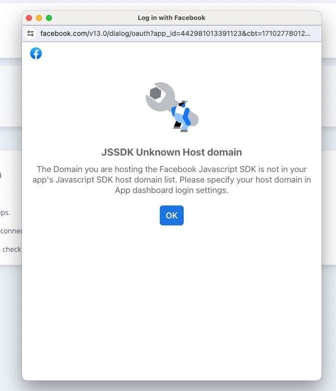 JSSDK Unknown Host Error